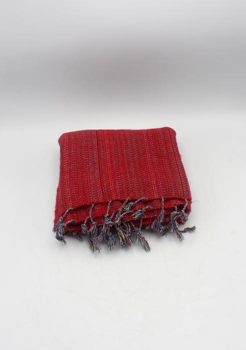 Exclusive Yak Wool Stripe Red Shawl