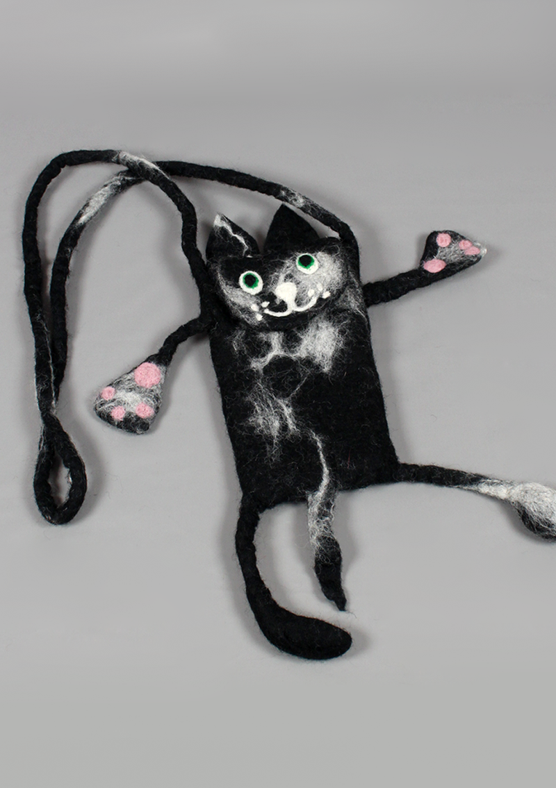 Felt Cat Design Mobile Purse