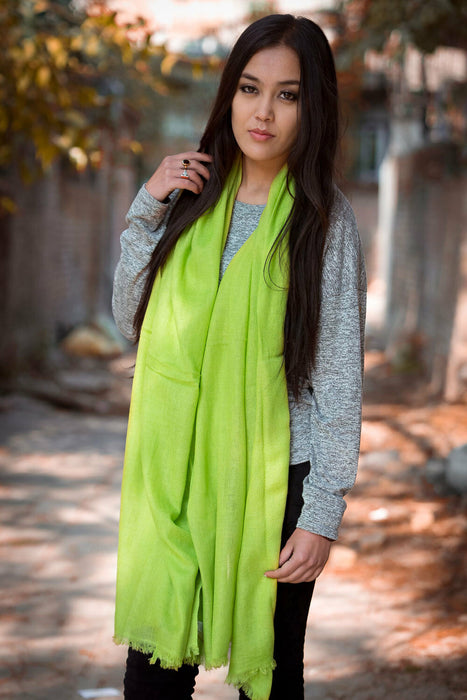 Pure Pashmina Shawl Parrot Green