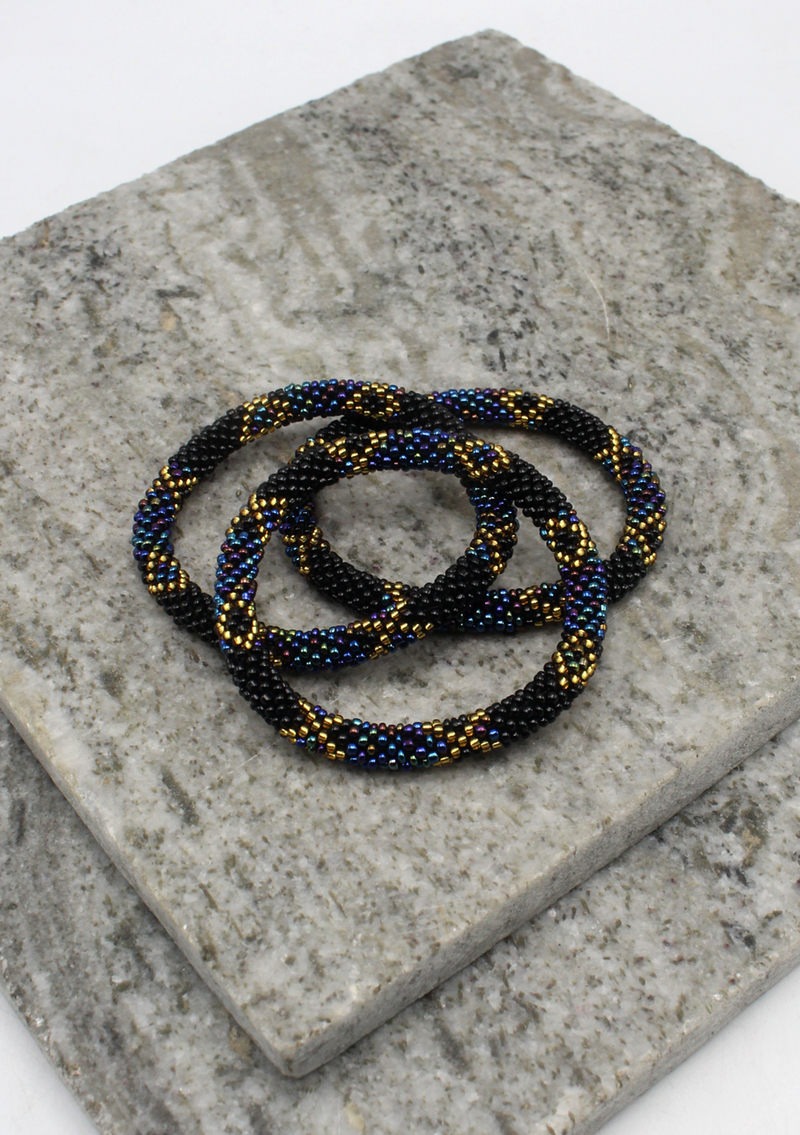 Handmade Colorful Beads Nepalese Roll on Bracelet