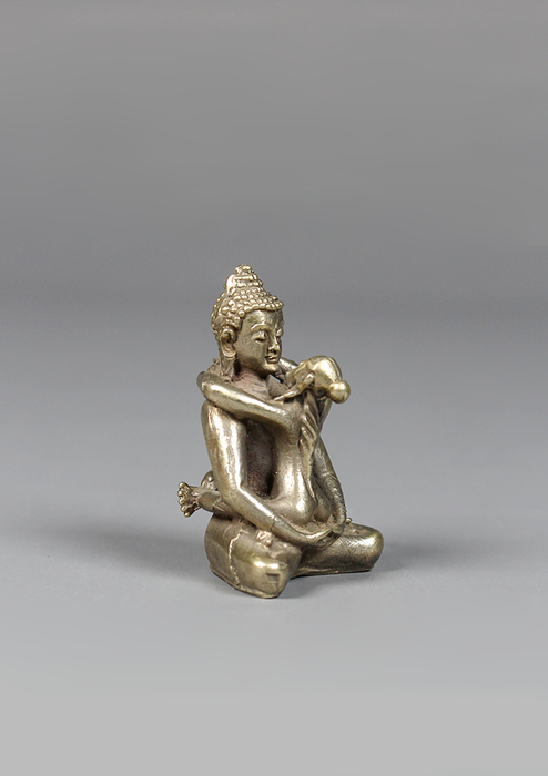 Mini Silver Plated Samantabhadra Statue 2"