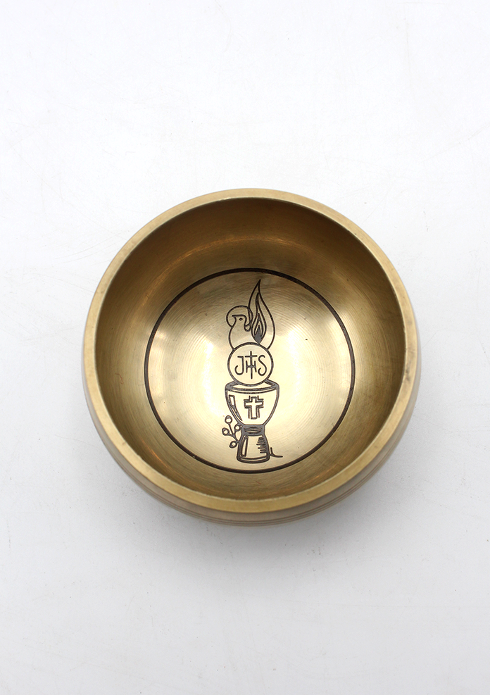 Singing Bowl with Christian Symbols