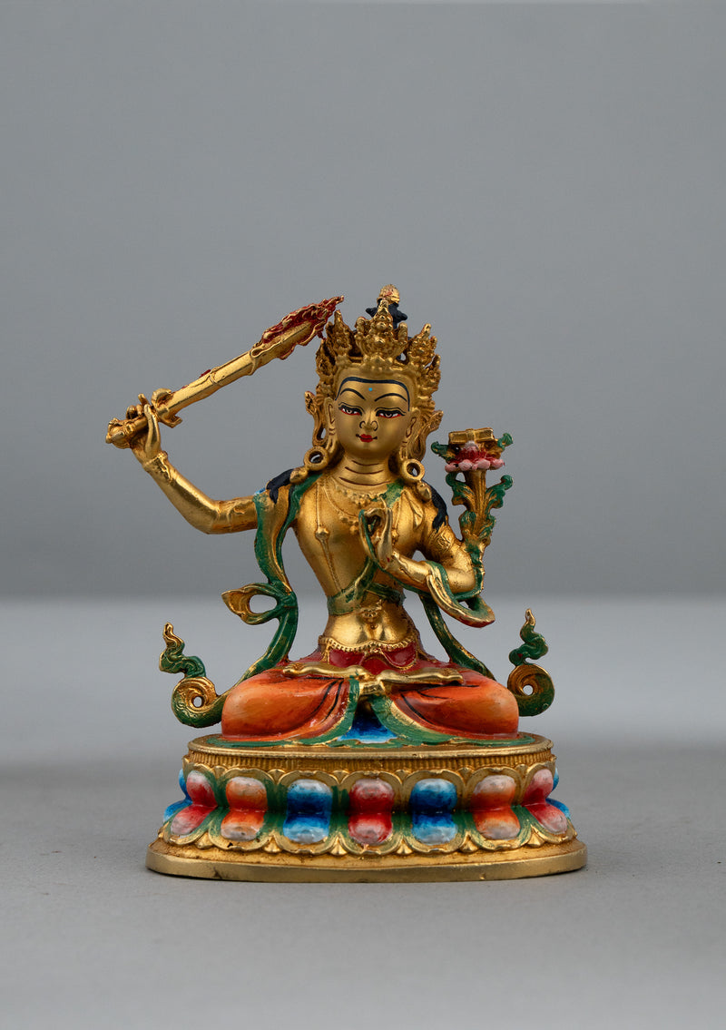 Handpainted Manjushree Statue 4" H