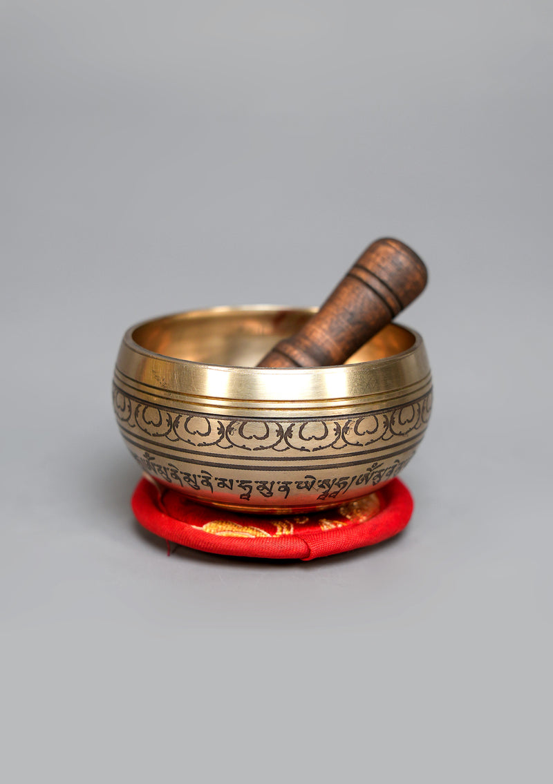 Tibetan Shakyamuni Etched Singing Bowl