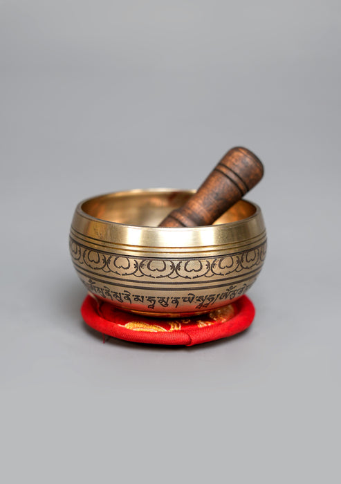 Tibetan Shakyamuni Etched Singing Bowl
