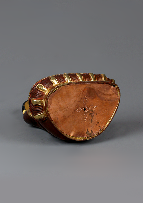 Partly Gold Plated Shakyamuni Buddha Statue 8.5" H