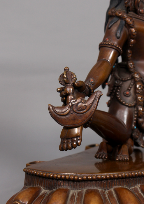 Copper Wrathful Jatadhari Jogini Statue 13" H