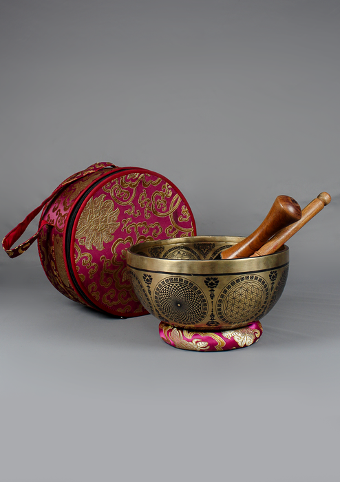 White Tara  Thangka Painting Singing Bowl E Note Purple