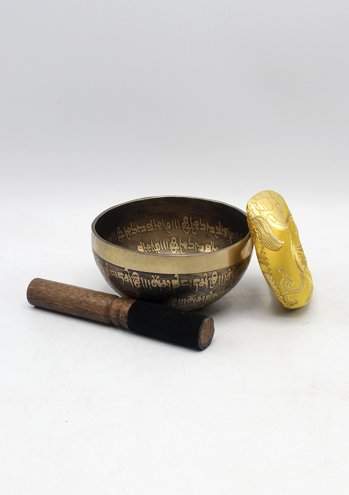 Om Mani Itching Tibetan  Singing Bowl 4"