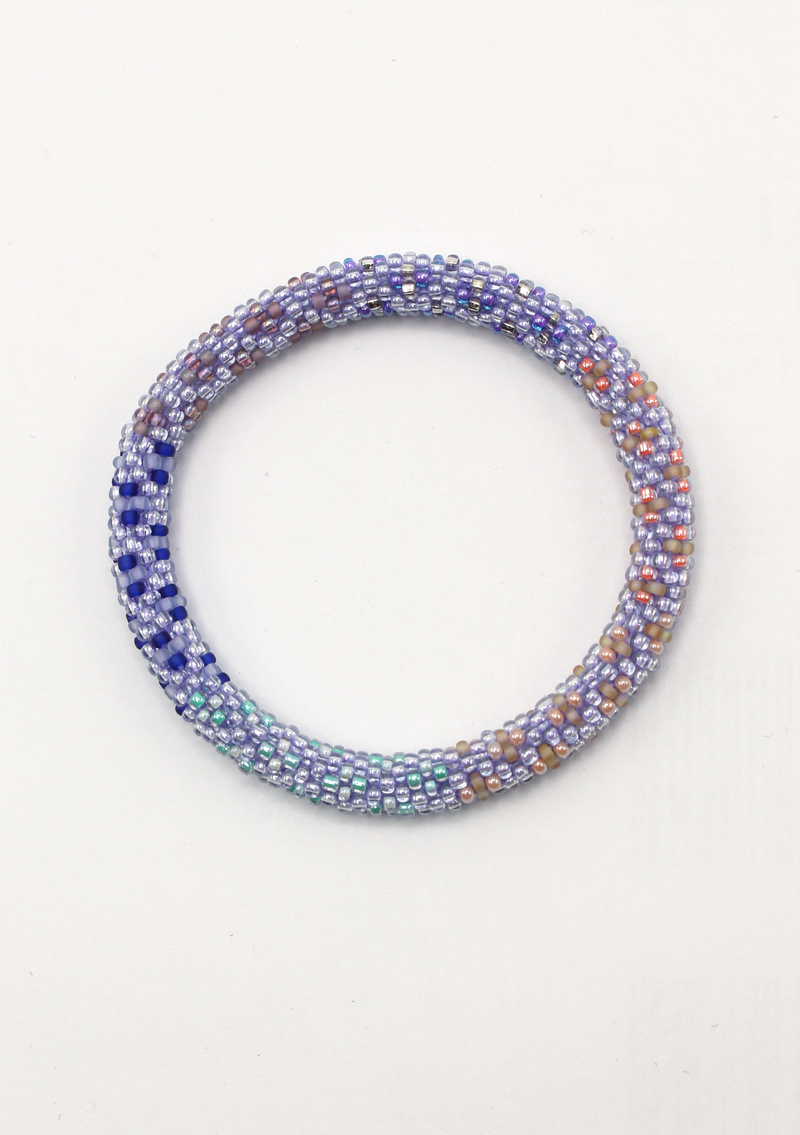 Purple Roll on Beads Bracelet Set