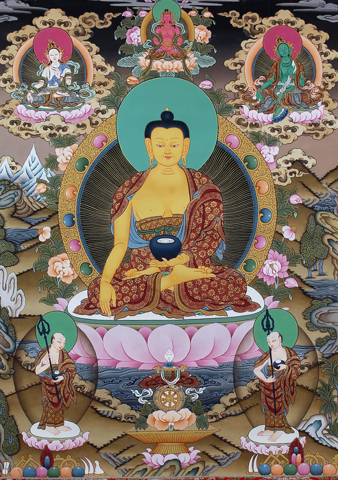 Shakyamuni Buddha Brocade Thangka Painting