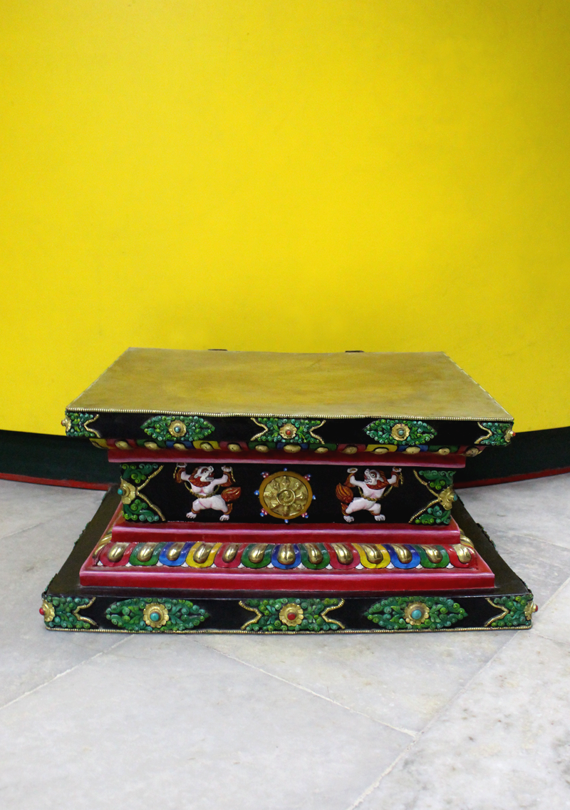 24K Gold Majestic Green Tara Hand Painted Sculpture 33" H