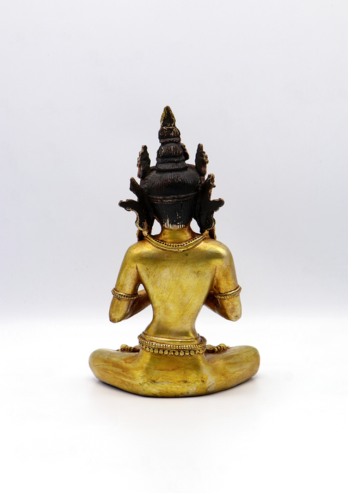 Full Gold Plated Maitreya Buddha Statue 7.8"H
