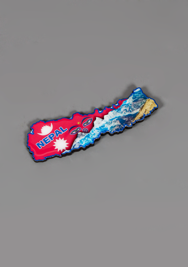 Buddha Eyes Himalayan Map of Nepal Fridge Magnet