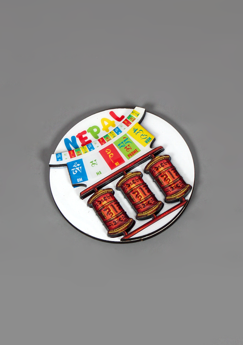 Tibetan Prayer Wheel Round Fridge Magnet