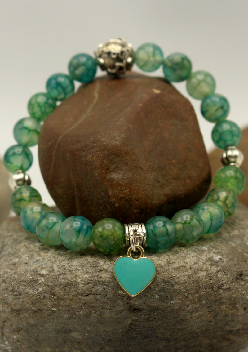 Light Green Mixed Stones Wrist Mala Bracelet