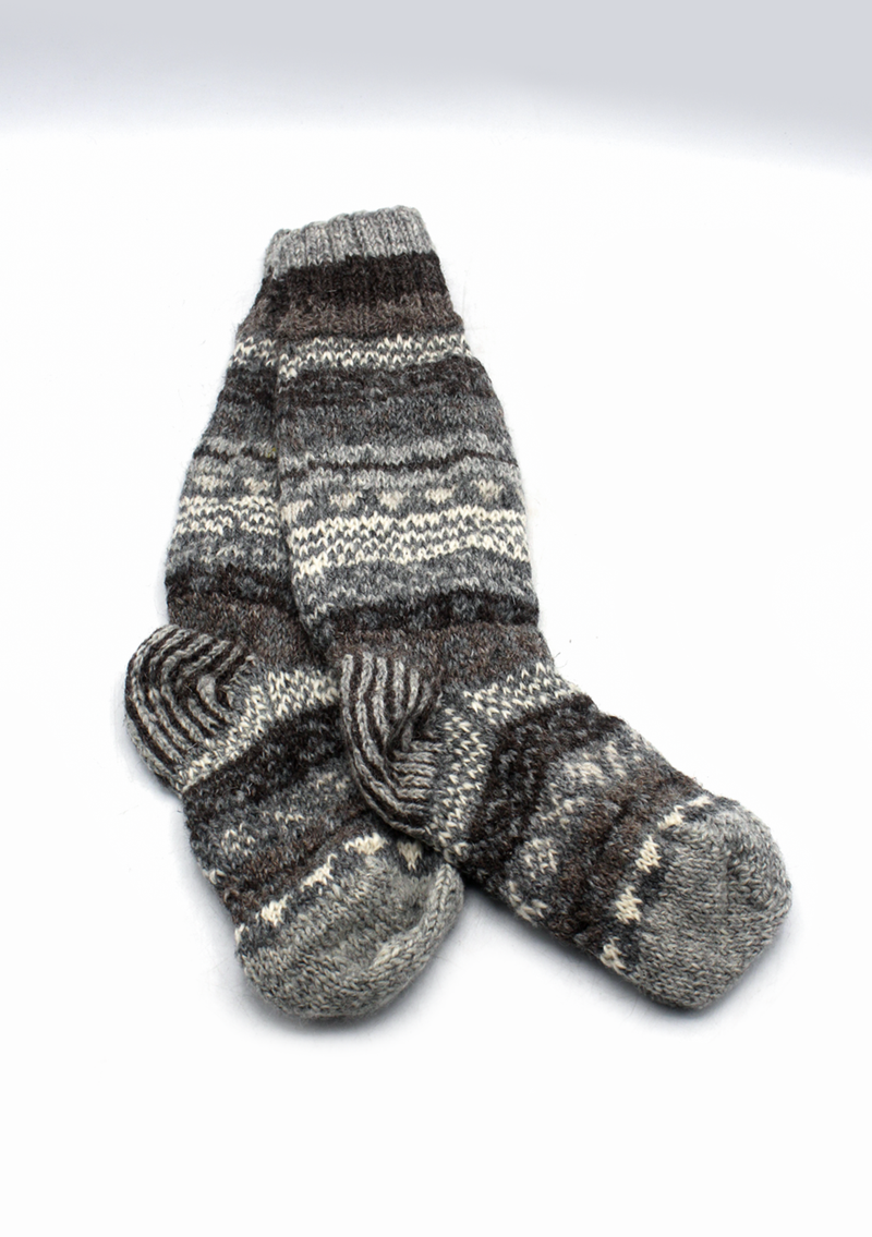 Handknitted Natural Woolen Knee High Socks SALE 65% OFF