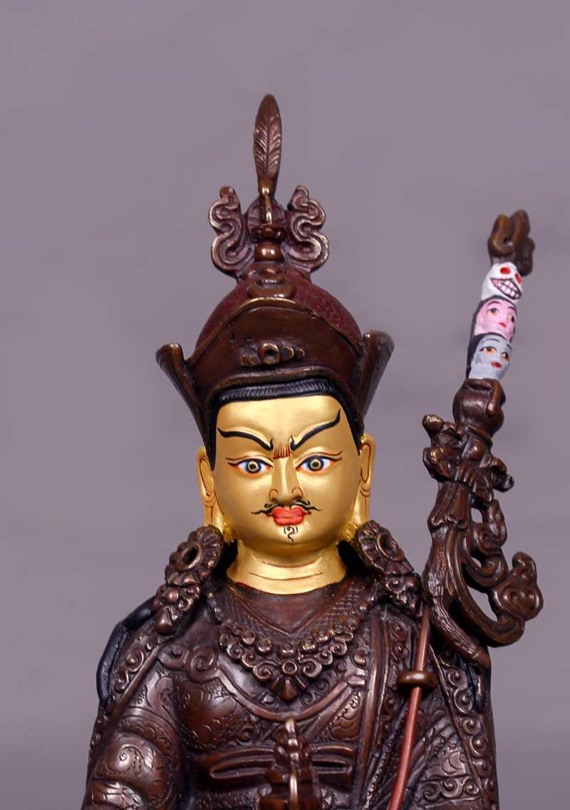 Copper oxydized  Guru Rinpoche Statue 8.25"H