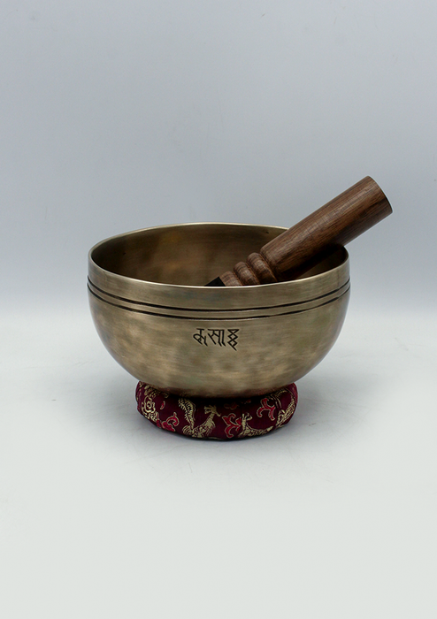 Santa Ratna Full Moon Singing Bowl Newa Mantra 6" NOTE E