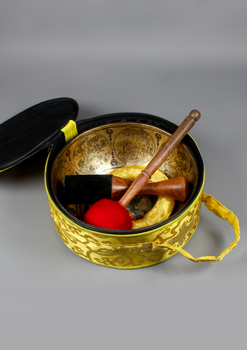 Manjushree Thangka Painting Singing Bowl D NOTE Travel Bag