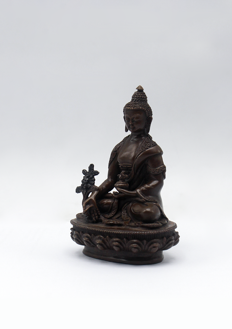Copper Medicine Buddha Statue 3.5"H