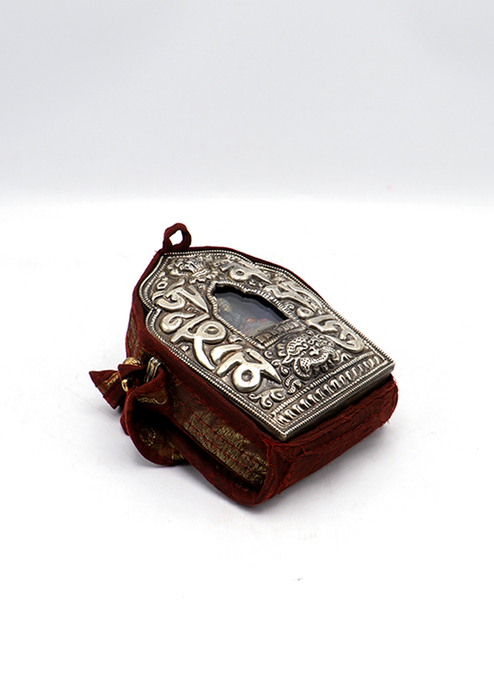 Hand Carved White Metal Vajrasattva Ghau Pendant