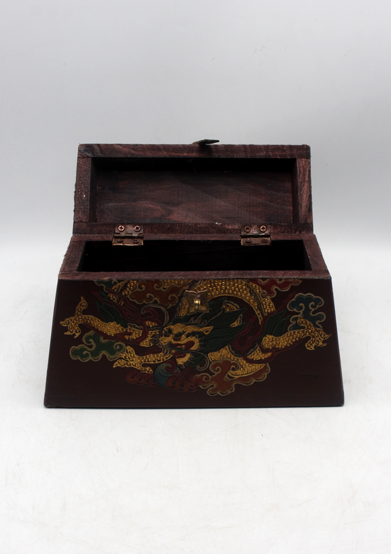 Handpainted Tibetan Jewelry Box with Dragon