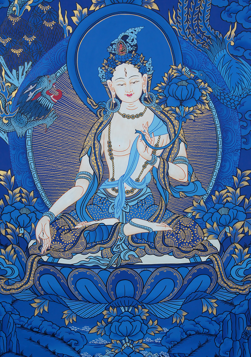 White Tara Thangka Painting
