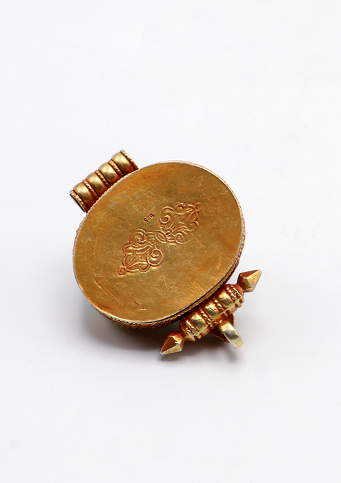 Handcrafted Tibetan Turquoise  Silvers Sterling Gold plated Ghau Pendant