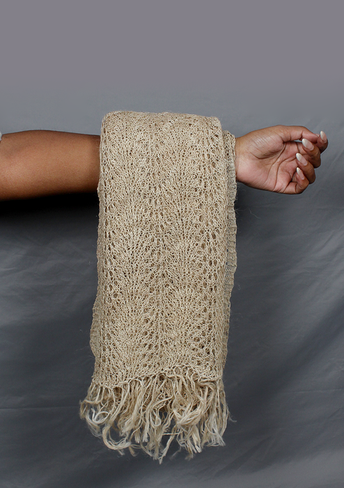 Natural Nettle Yarn Woven Pattern Shawl