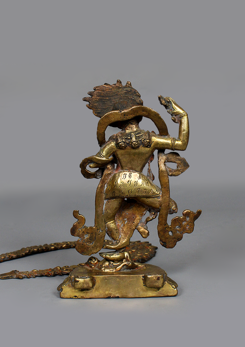 Antique Copper Simhamukha Statue 8.5"H