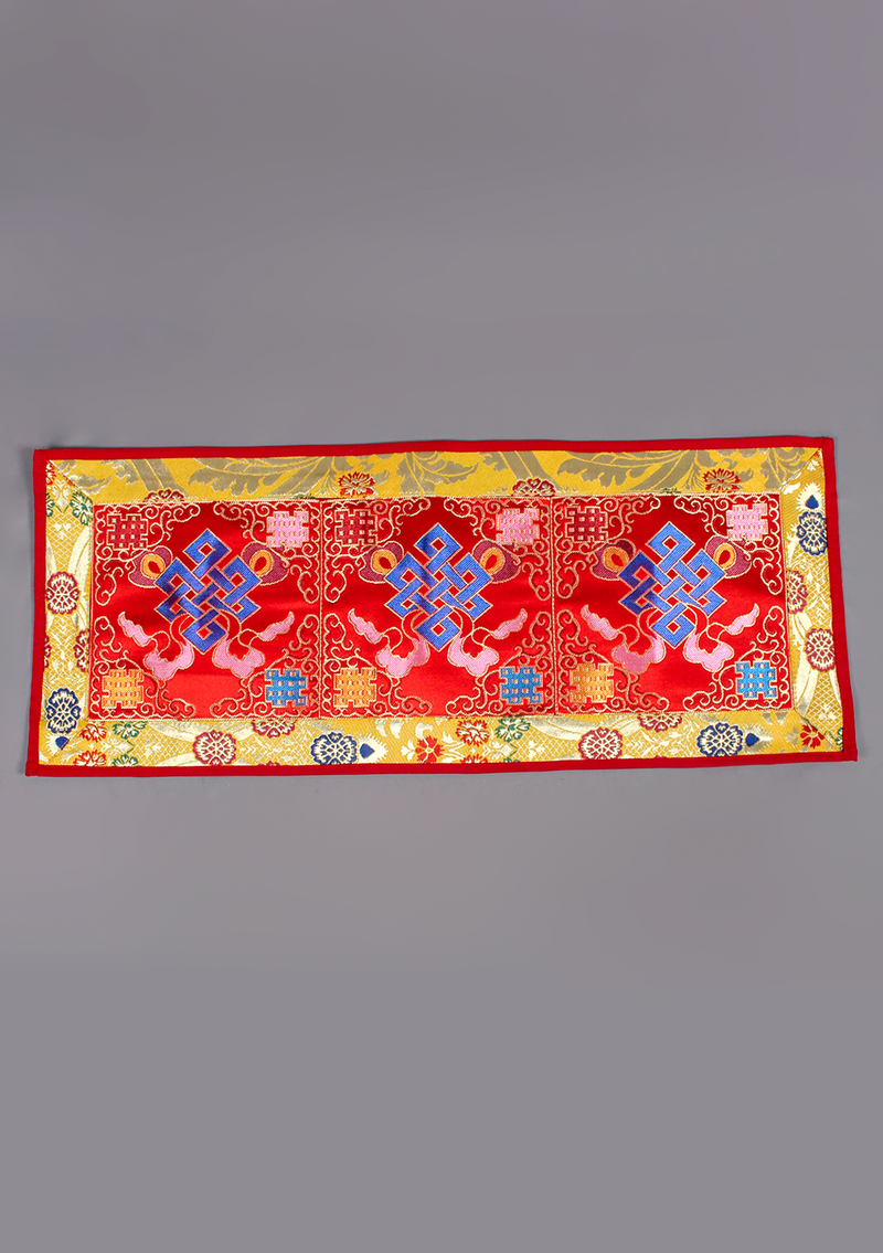 Tibetan Endless Knot Brocade Altar Cloth