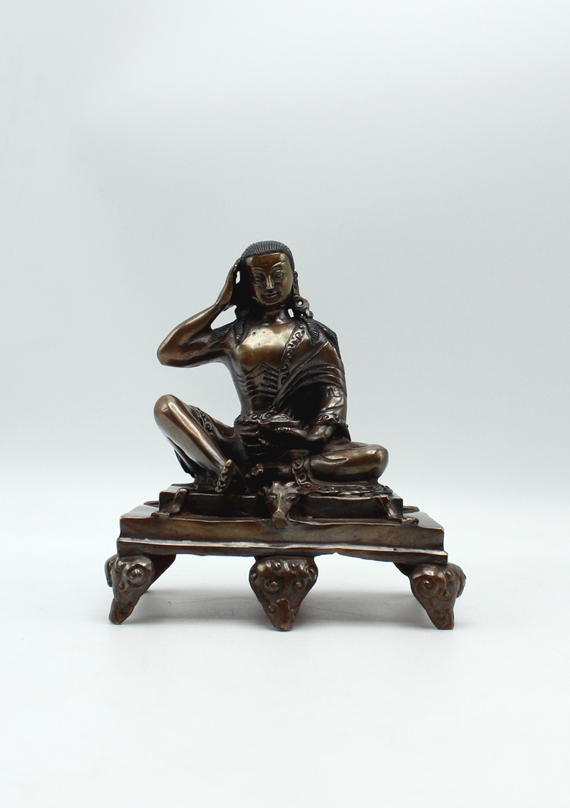 Guru Milarepa Copper Oxydized  Statue