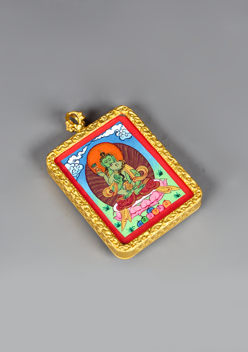 Samantabhadra Mini Thangka Amulet Pendant