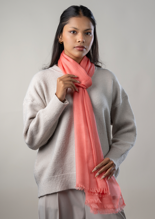 Premium 100% Cashmere Pashmina Shawl - Tea Rose