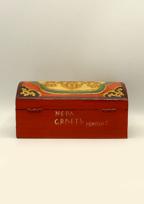 Handpainted Tibetan Wooden Double Dorjee Optical Box