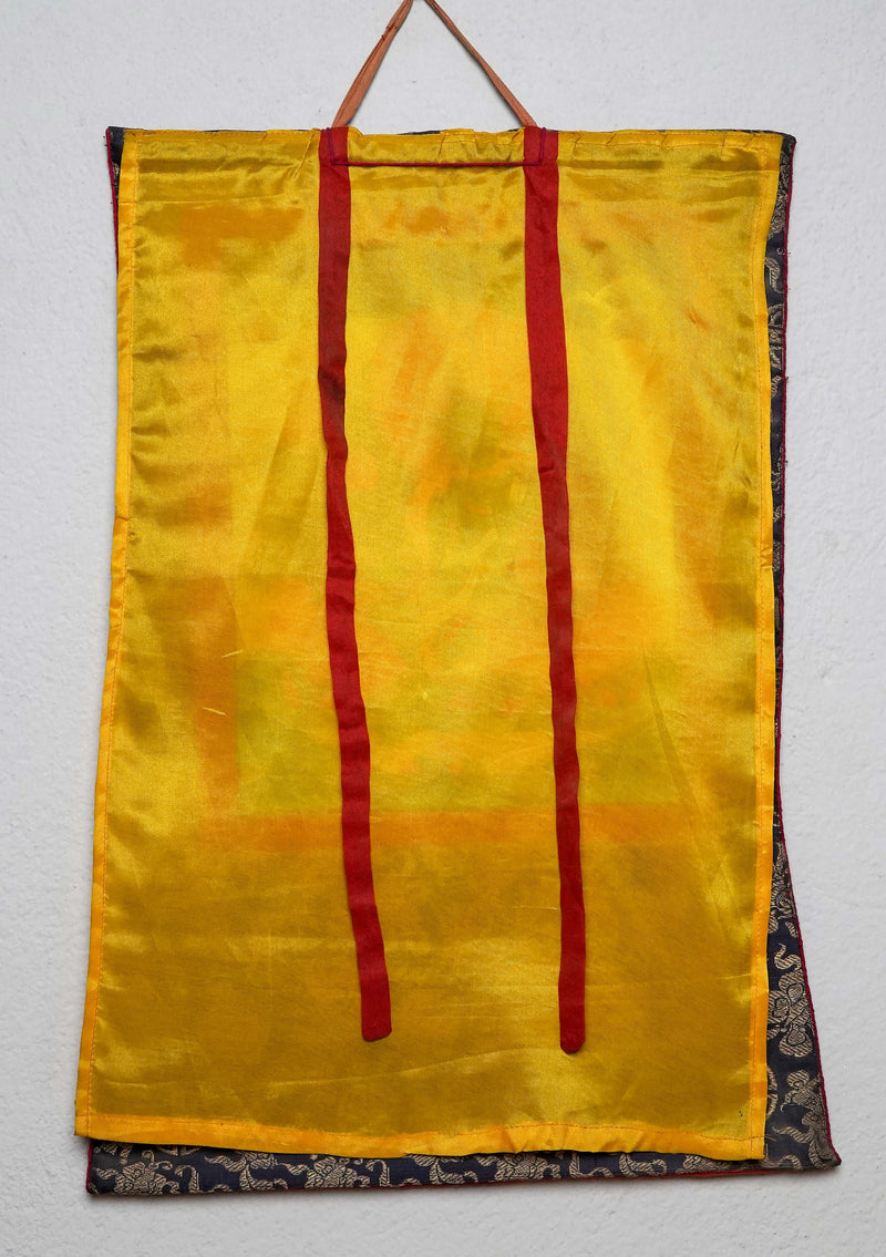 Green Tara Thangka Painting with Brocde