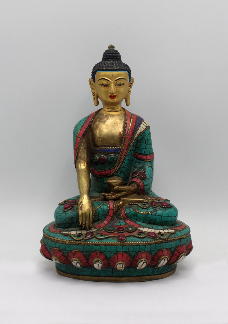 Copper Shakyamuni Buddha Statue 8" H