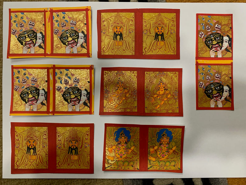 Mini Thangka Custom Listing - Pure Gold background 4 x 5cm