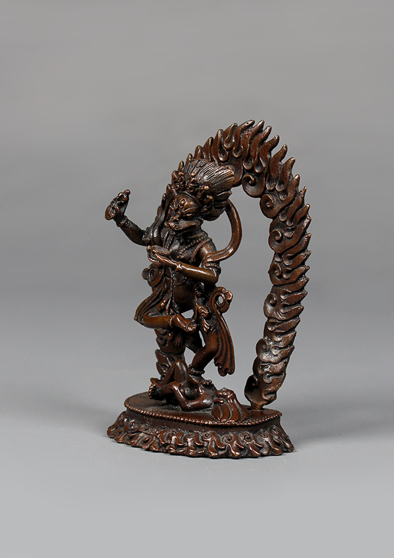 Copper Simhamukha Statue 3.75"