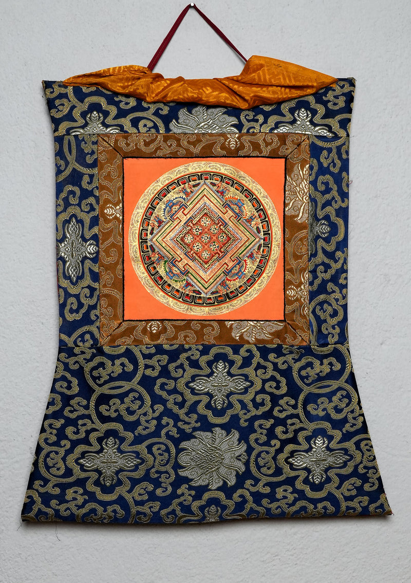 Orange Mandala Thangka Painting with
