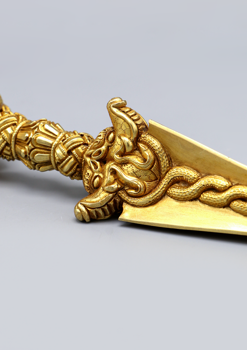 Buddhist Ritual Gold Plated Phurba Dagger