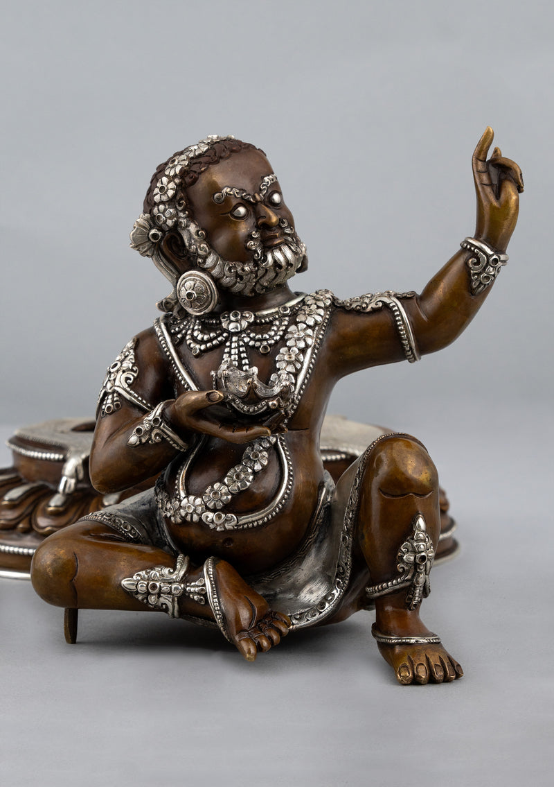 Silver Plated Copper Virupa Statue 9"H
