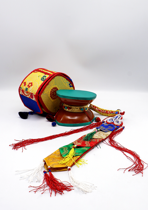 Hand Painted Wooden Chod Drum Damaru High Quality