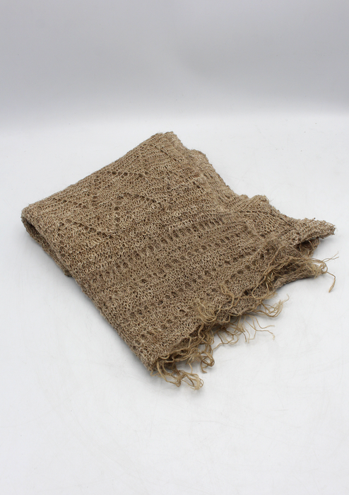 Natural Nettle Yarn Woven Shawl- Dark