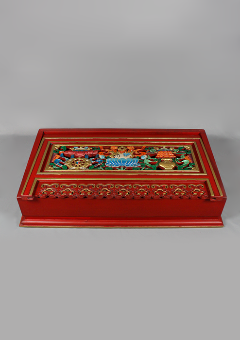 Traditional Handpainted Tibetan Folding Table from Nepal