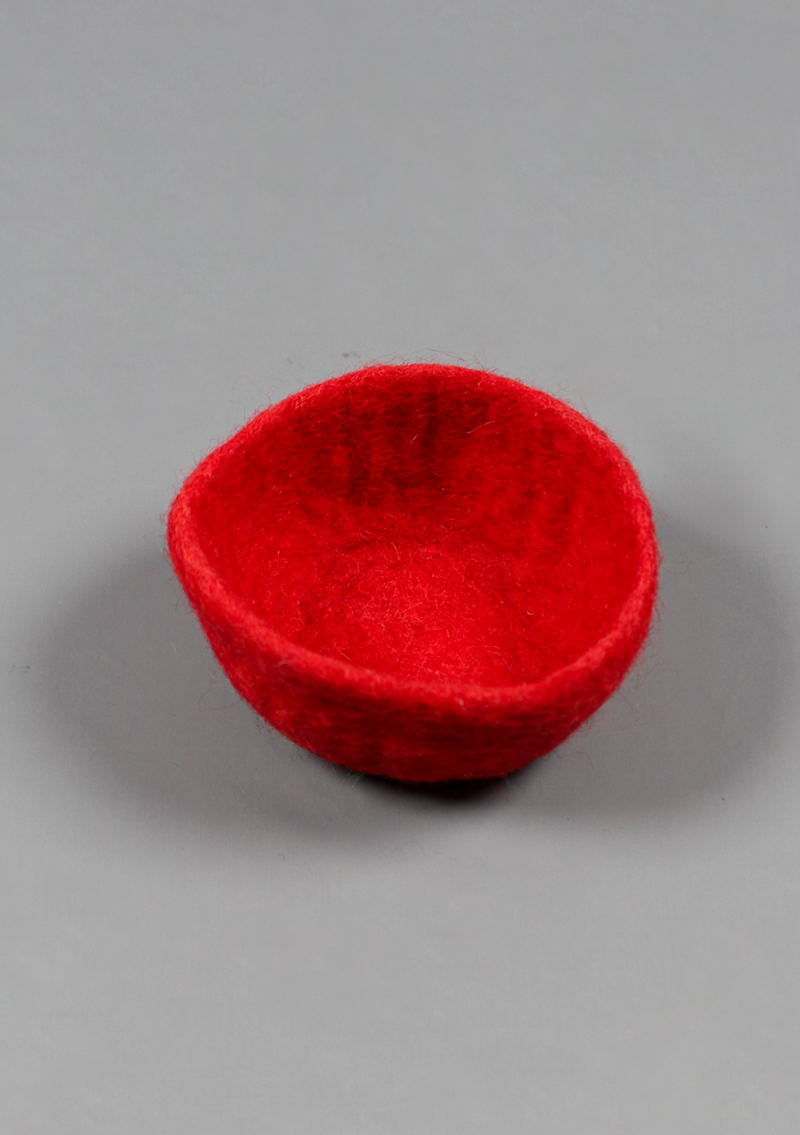 Handcrafted Mixed Color Nepal Felt Bowls 4"