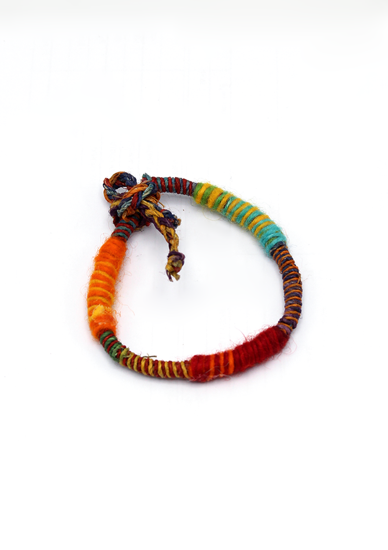 Hemp Braided Orange Unisex Wrist Bracelet
