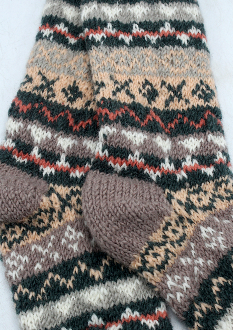 White Gray  Dove Multicolor Woolen Knee High Socks