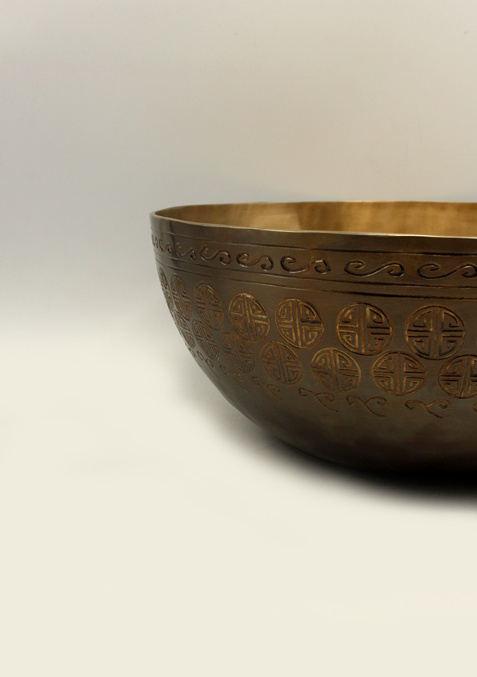 NEPA Full Moon Engraved Healing Singing Bowl 11"